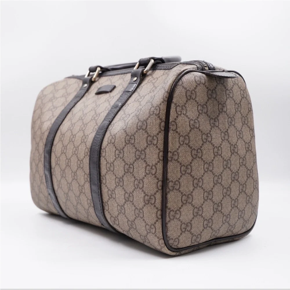 Gucci- Authentic 🍀 GG Joy Monogram Tan and Black Large Boston Bag - Picture 4 of 15